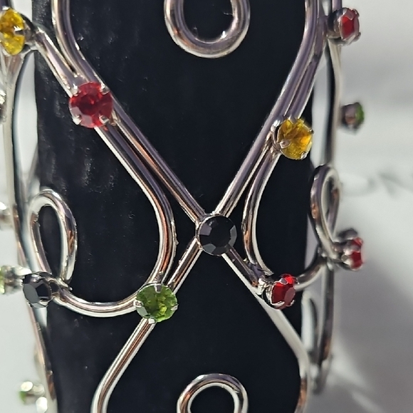 Sassy Jones Silver Bracelet with Red, Yellow, and Green Accents - Picture 2 of 4